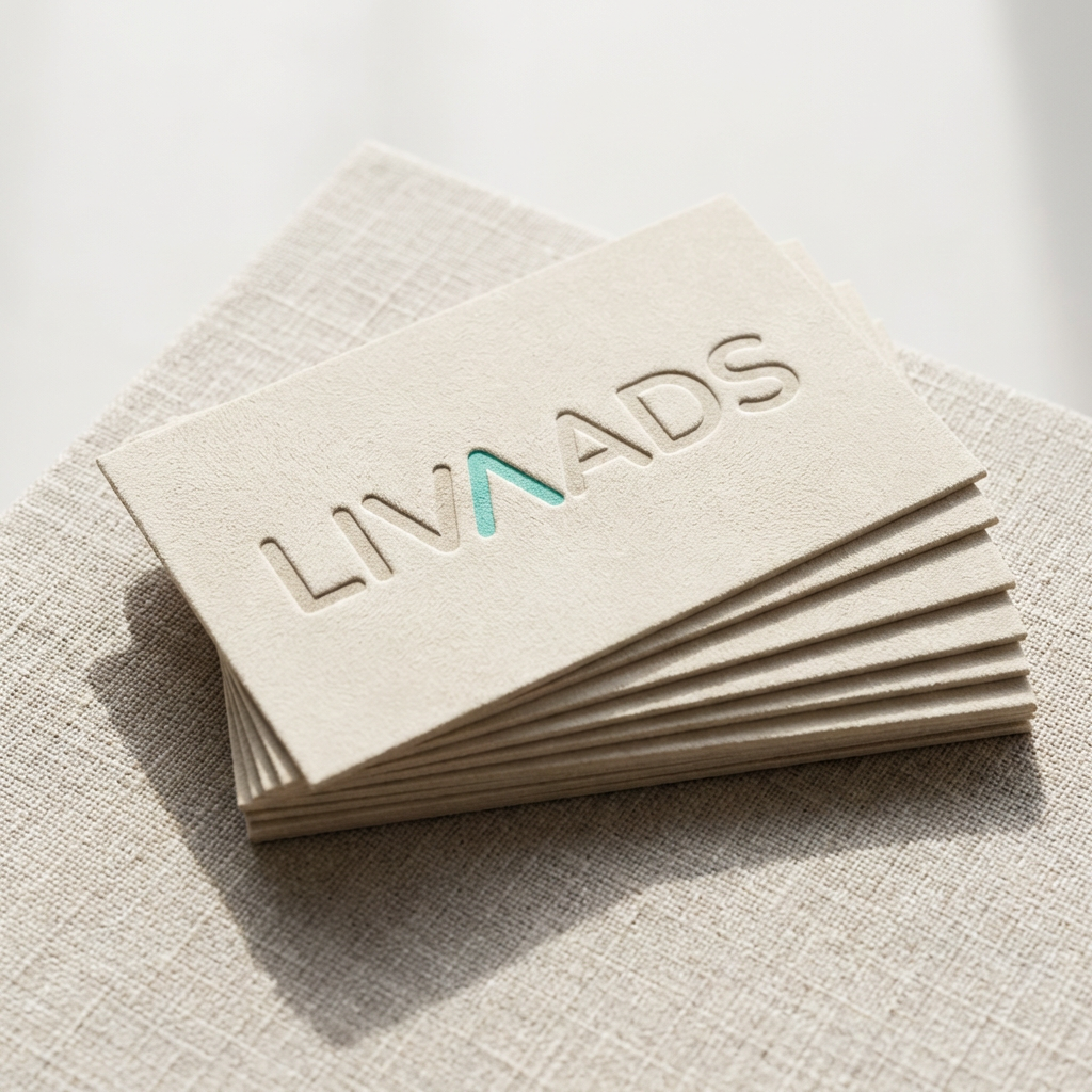 Soft-Touch-Visitenkarten mit LIVAADS Branding