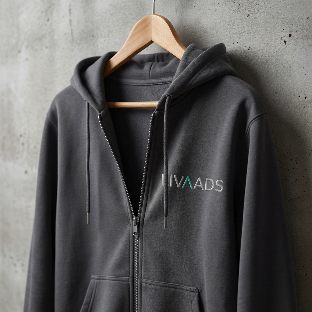Zip-Hoodie mit LIVAADS Branding