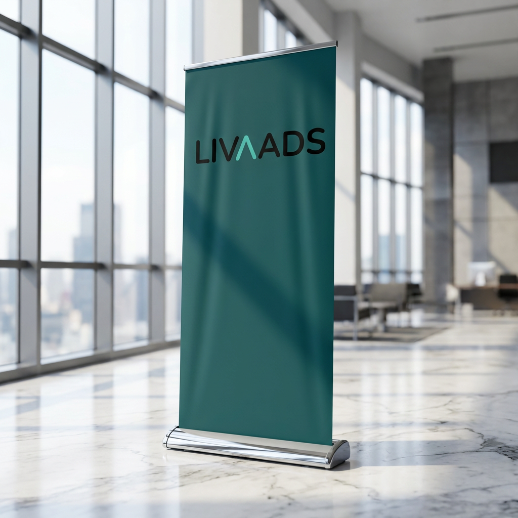 Premium Roll-up mit LIVAADS Branding