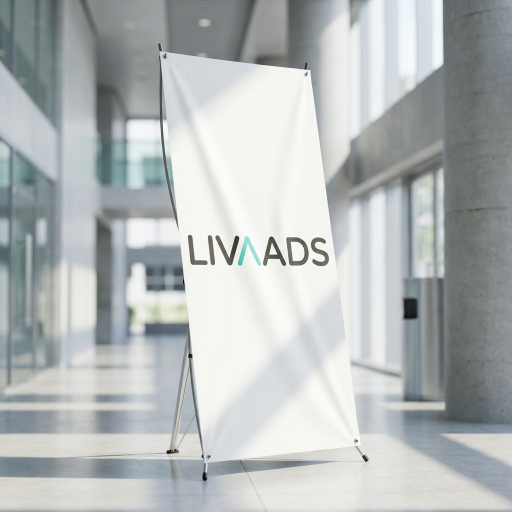 X-Banner mit LIVAADS Branding